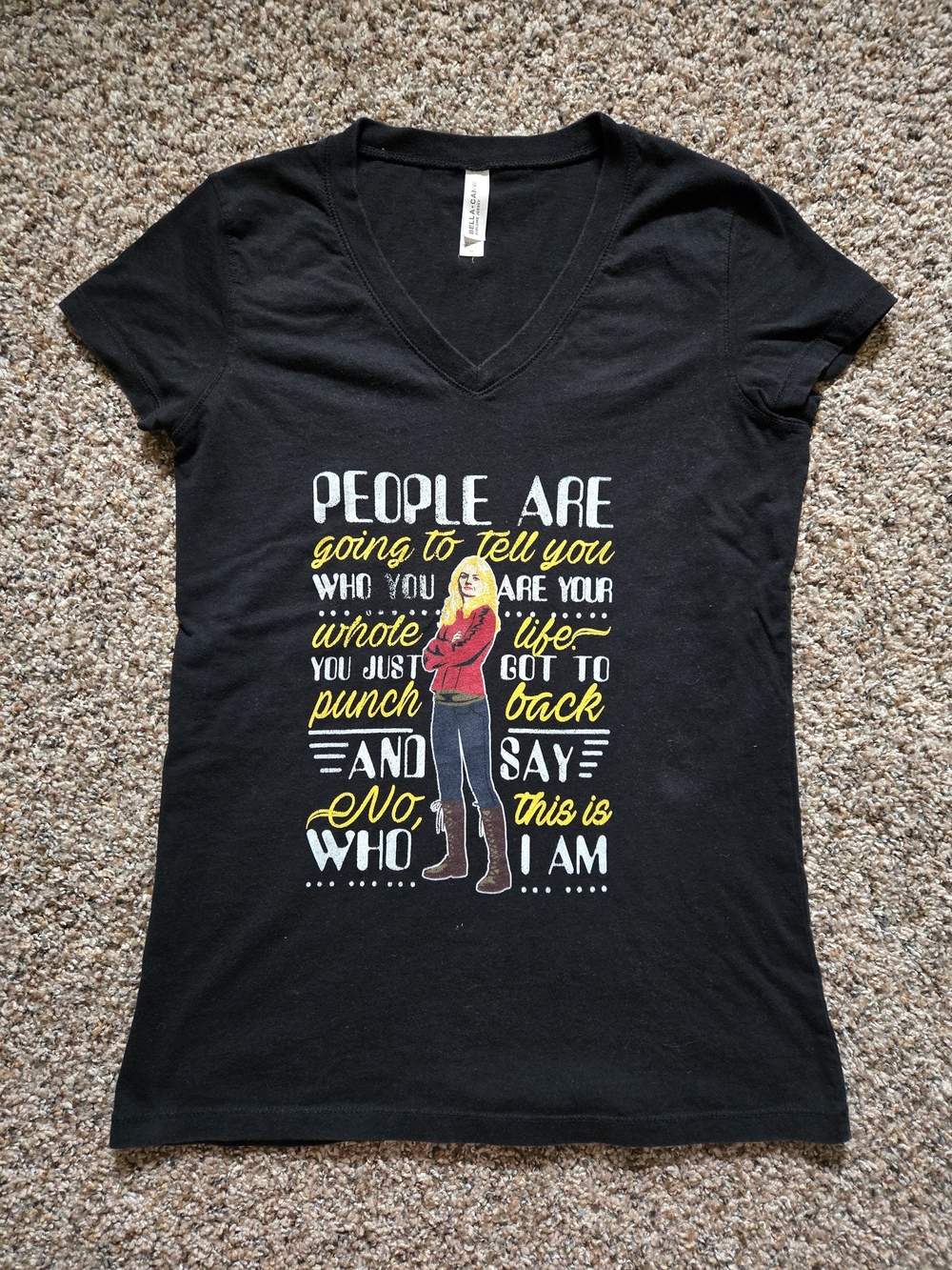 Once Upon A Time Black Graphic V-Neck Tee